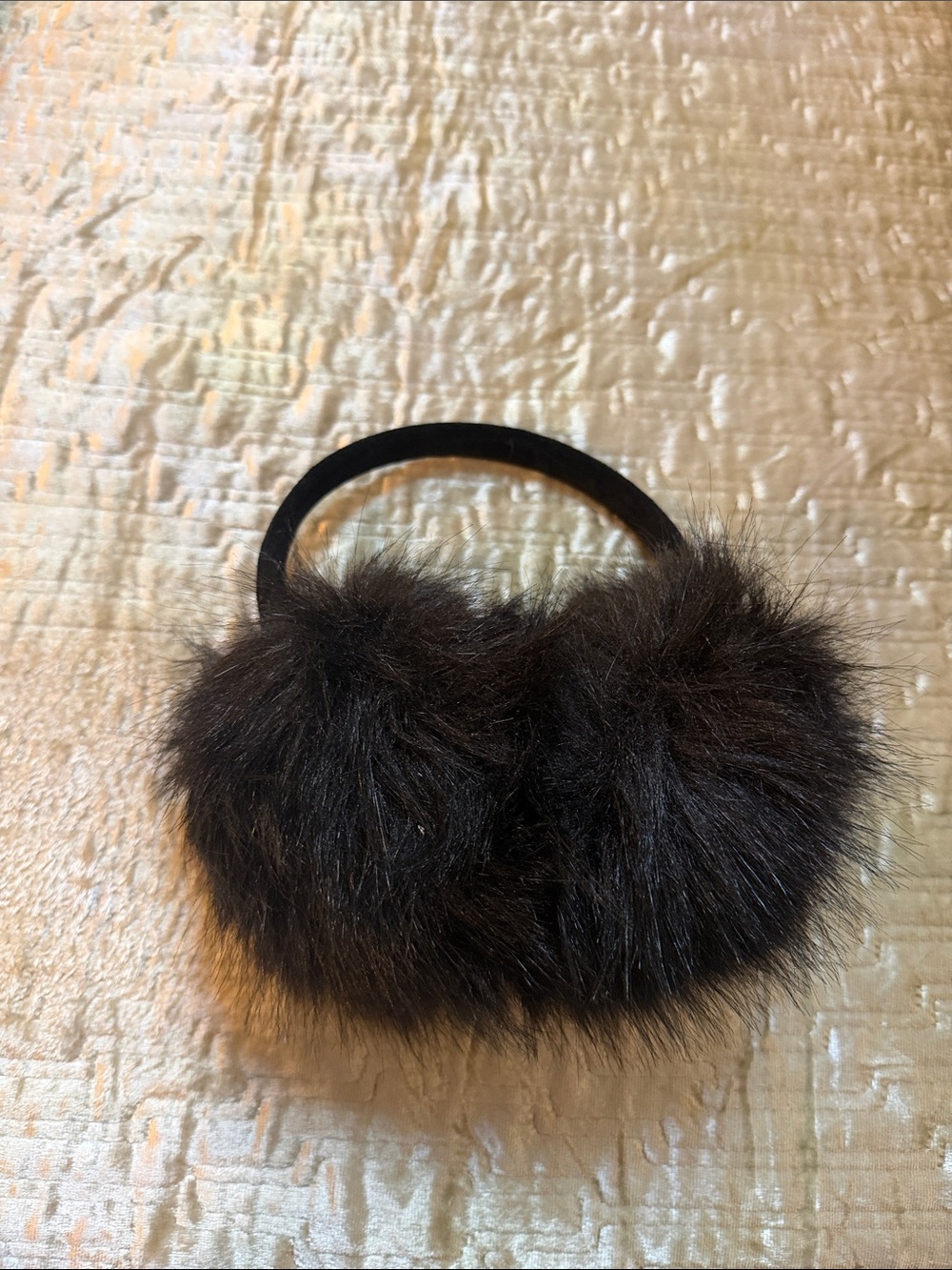 Faux Fur Black Ear Muffs Headband